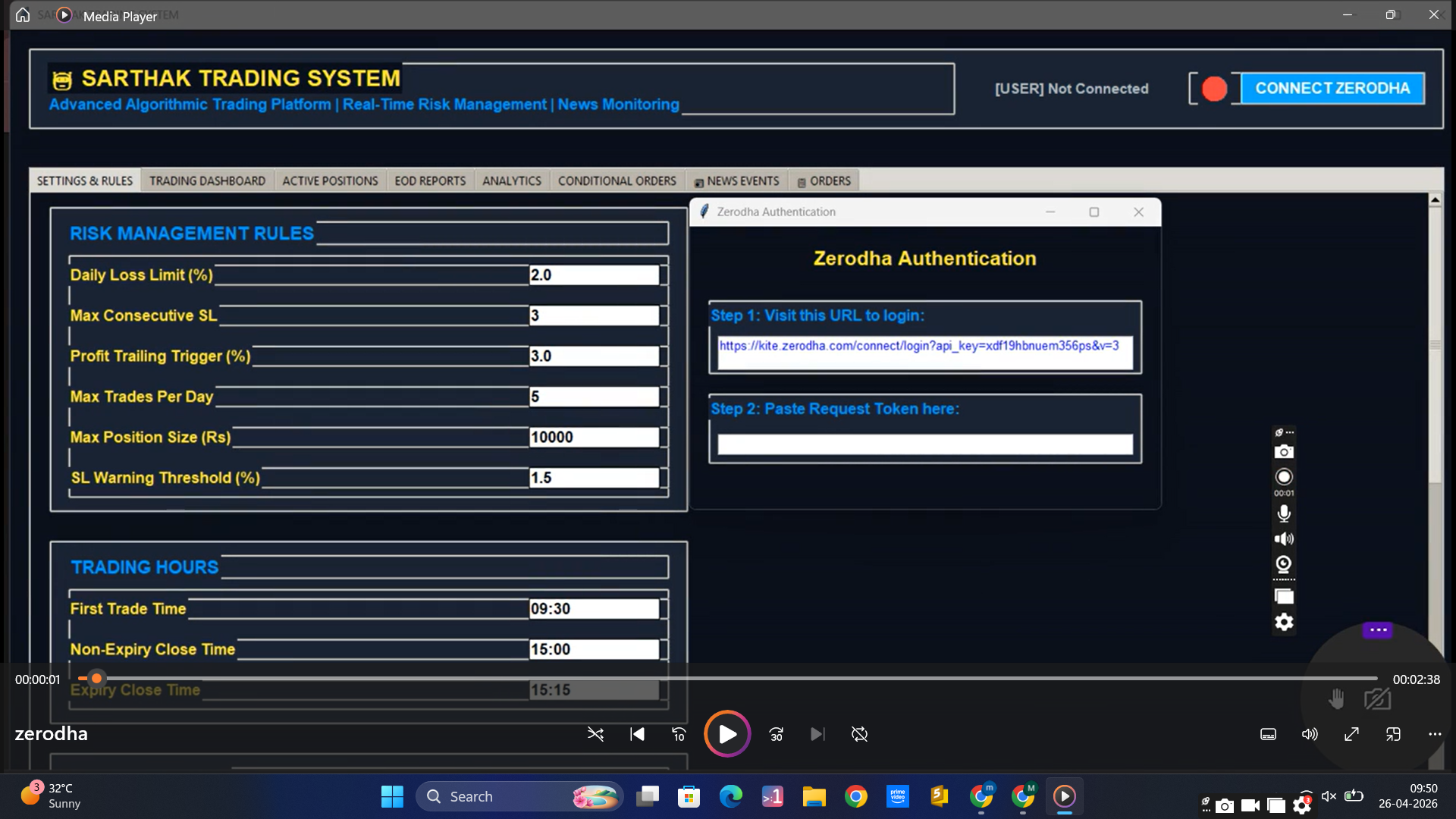 ZERODHA RULE BASED TRADING SYSTEM